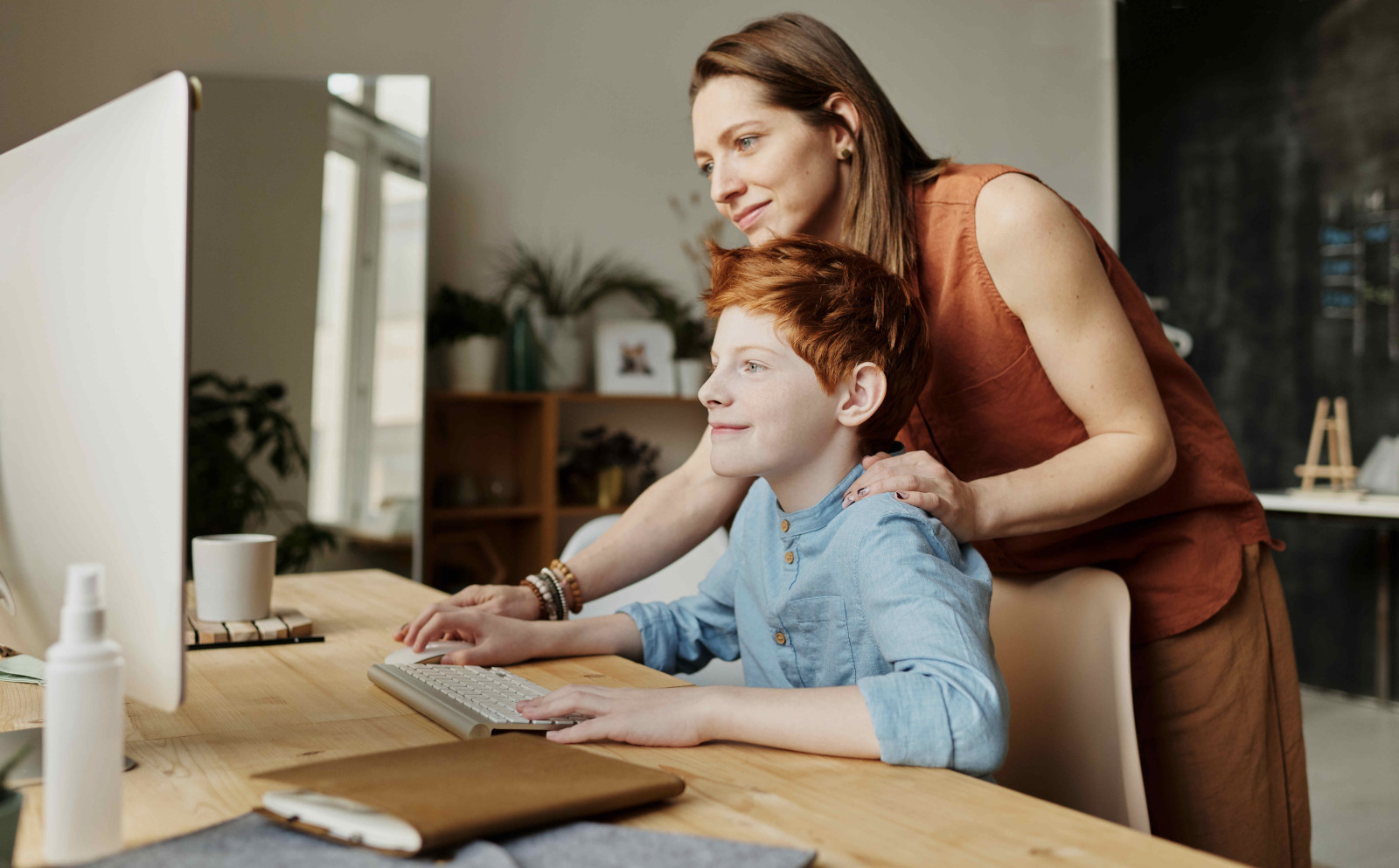 Parent teaching child